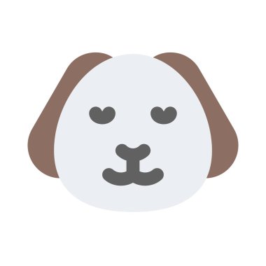 Gözleri kapalı gülümseyen köpek yavrusu ifadesi.