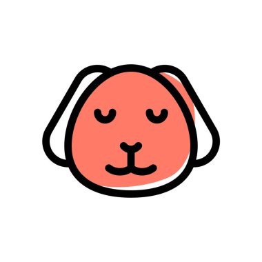 Gözleri kapalı gülümseyen köpek yavrusu ifadesi.