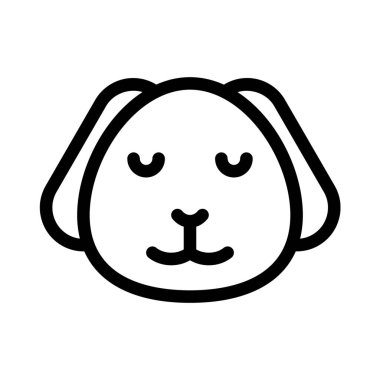 Gözleri kapalı gülümseyen köpek yavrusu ifadesi.