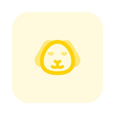 Gözleri kapalı gülümseyen köpek yavrusu ifadesi.