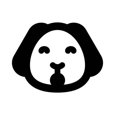 Gülümseyen ve ağzını açan köpek suratı.