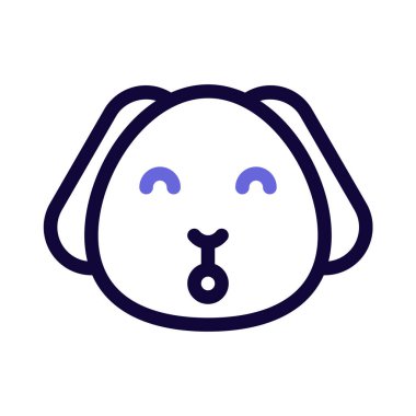 Gülümseyen ve ağzını açan köpek suratı.