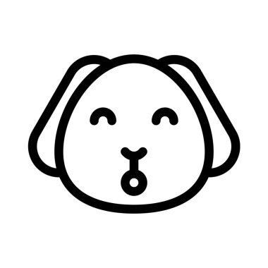 Gülümseyen ve ağzını açan köpek suratı.