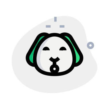 Gülümseyen ve ağzını açan köpek suratı.