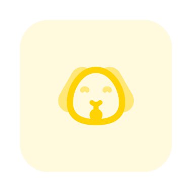 Gülümseyen ve ağzını açan köpek suratı.