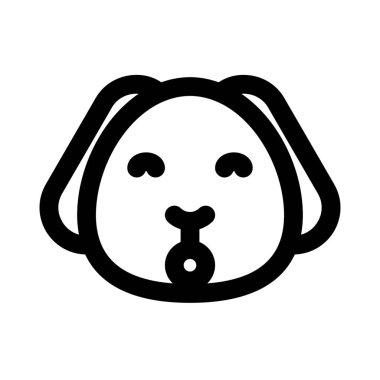 Gülümseyen ve ağzını açan köpek suratı.