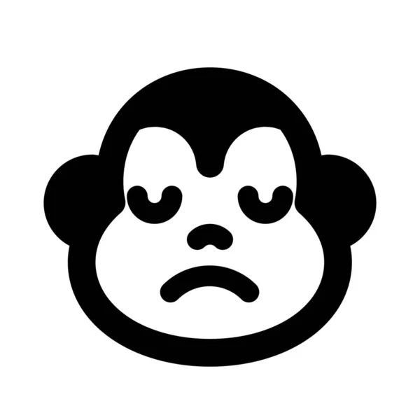 Faccina Triste Rappresentazione Pittorica Scimmia Emoji Chat — Vettoriale Stock