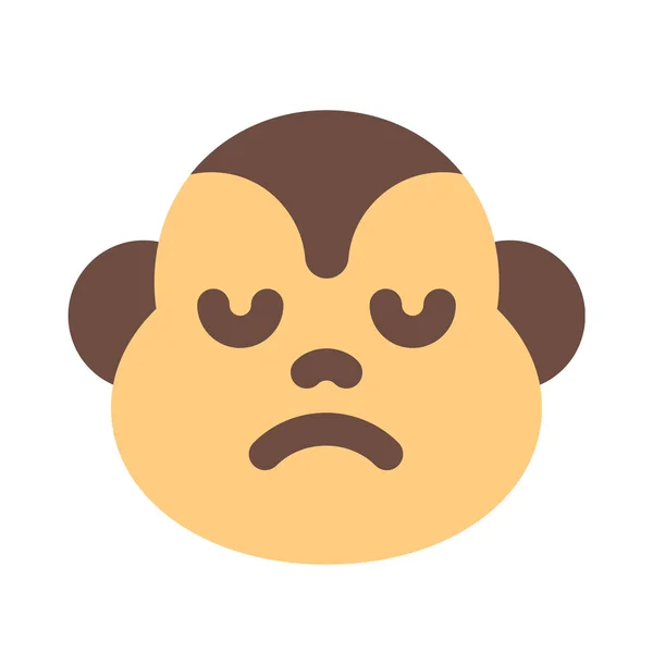 Triste Rosto Representação Pictórica Macaco Emoji Para Bate Papo — Vetor de Stock