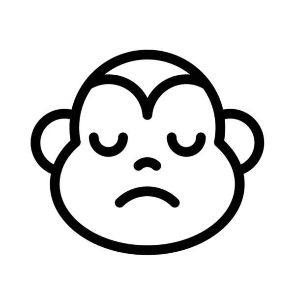 Sad Face Pictorial Representation Monkey Emoji Chat — Stock Vector