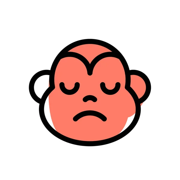 Smutná Tvář Obrazové Reprezentace Opice Emoji Pro Chat — Stockový vektor