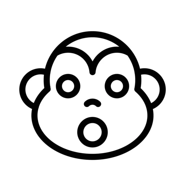 Shock Expression Monkey Emoticon Wide Open Mouth — 스톡 벡터