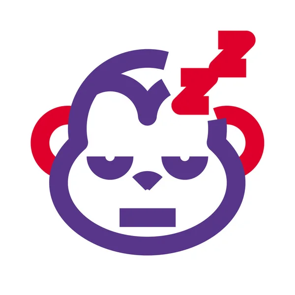 Macaco Adormecido Com Representação Pictórica Emoji Compartilhado Online —  Vetores de Stock