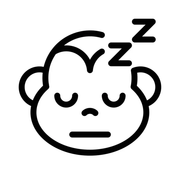 Sleeping Monkey Emoji Pictorial Representation Shared Online — 스톡 벡터