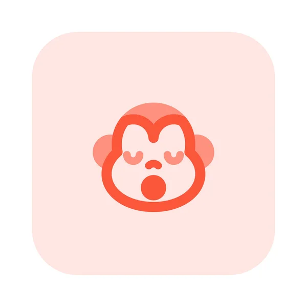Sleepy Monkey Emoticon Pictorial Representation Shared Online — Stock Vector