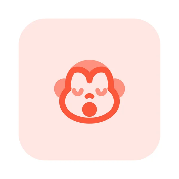 Sleepy Monkey Emoticon Pictorial Representation Shared Online — стоковый вектор