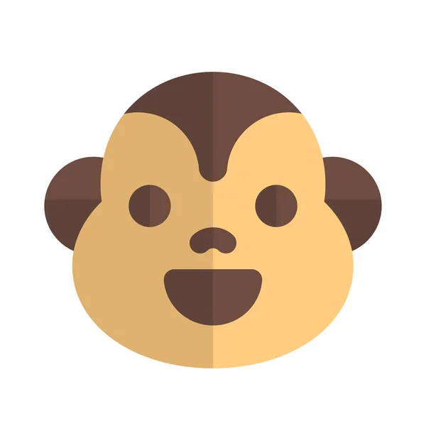 Feliz Sorriso Macaco Rosto Emoji Para Mensageiro Instantâneo —  Vetores de Stock