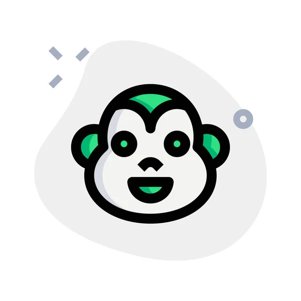 Щаслива Усміхнена Мавпа Обличчям Емодзі Миттєвого Месенджера — стоковий вектор