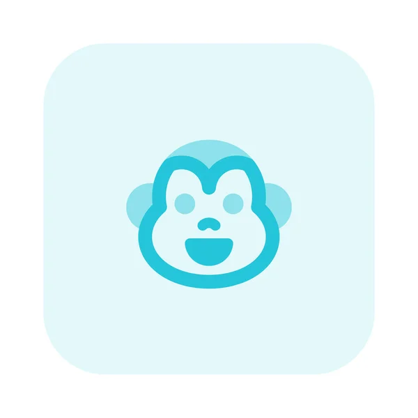 Gelukkige Glimlachende Aap Gezicht Emoji Voor Instant Messenger — Stockvector