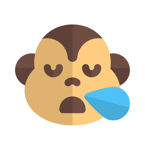 Małpa Chrapanie Kroplą Potu Nosa — Wektor stockowy