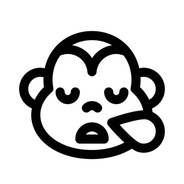 猴子鼻子上滴着汗打呼噜 — 图库矢量图片
