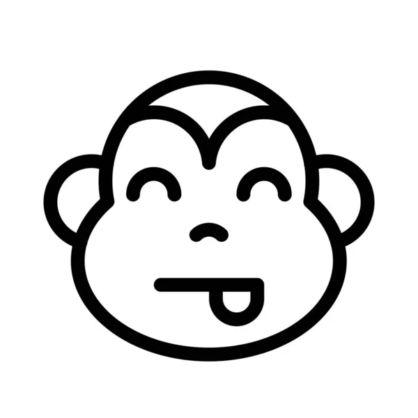 Mono Lengua Out Burlas Sonriente Carácter Emoji — Vector de stock