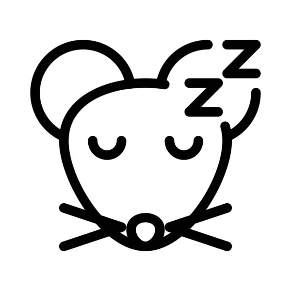 Ratón Durmiente Con Representación Pictórica Emoji Compartido Línea — Archivo Imágenes Vectoriales