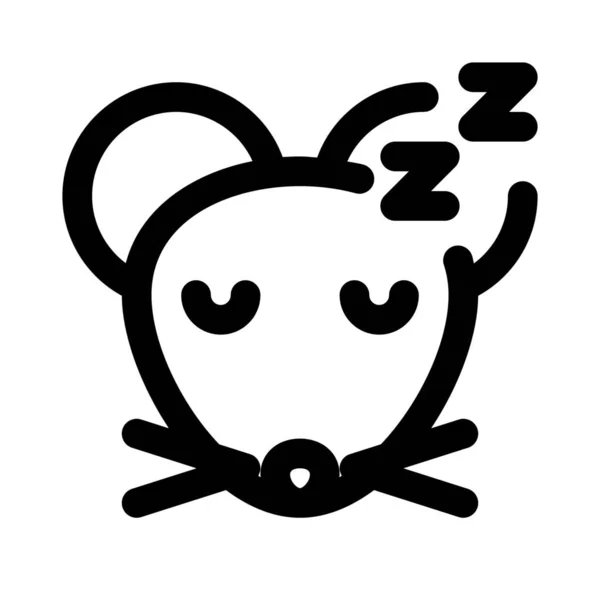 Sleeping Mouse Emoji Pictorial Representation Shared Online — Stock Vector