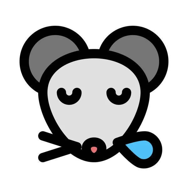 Mysz Chrapanie Potem Kropla Nosa — Wektor stockowy
