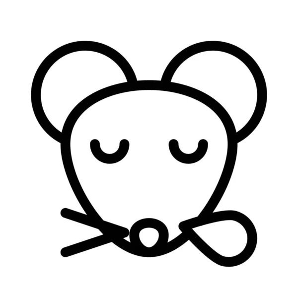 Myš Chrápající Kapkou Potu Nosu — Stockový vektor