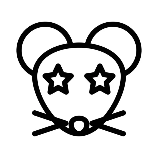 Estrela Presa Nos Olhos Emoticon Mouse — Vetor de Stock