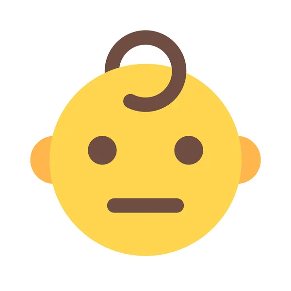 Neutral Baby Face Emoji Pictorial Representation Layout — ストックベクタ