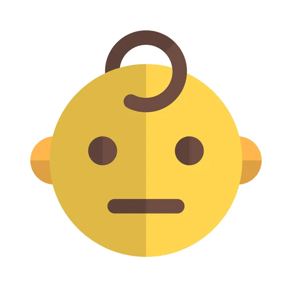 Ουδέτερο Πρόσωπο Μωρού Emoji Εικόνα Διάταξη Αναπαράσταση — Διανυσματικό Αρχείο