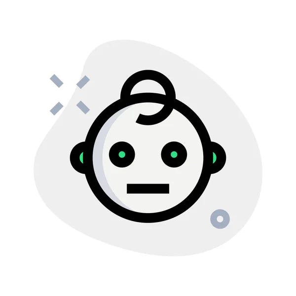 Neutre Bébé Visage Emoji Représentation Picturale Mise Page — Image vectorielle