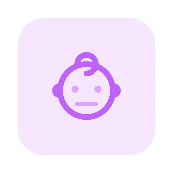 Neutro Rosto Bebê Emoji Layout Representação Pictórica — Vetor de Stock