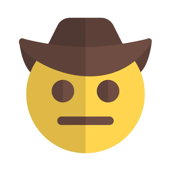 Cowboy Gesichtsausdruck Mit Krempe — Stockvektor