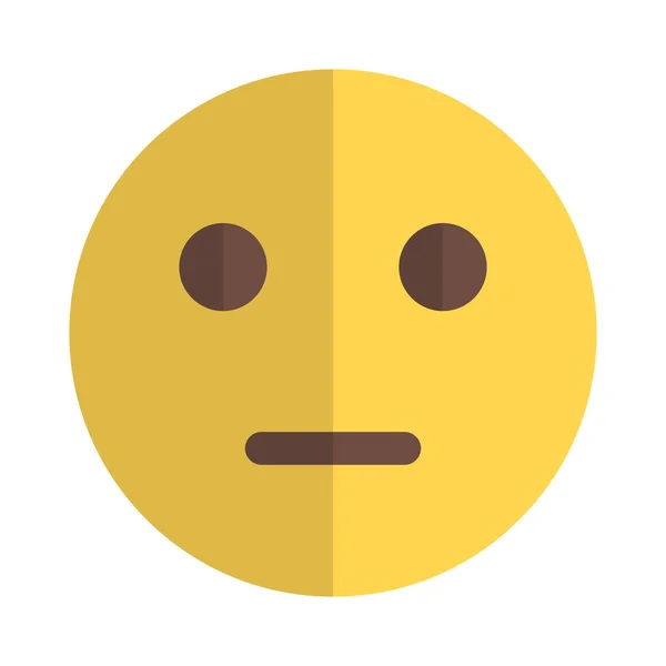 Neutral Face Emoji Flat Mouth Expression — стоковый вектор