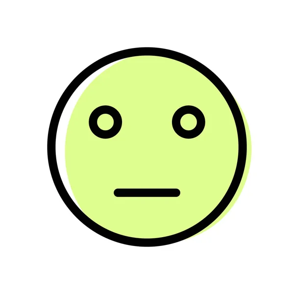 Neutral Face Emoji Flat Mouth Expression — ストックベクタ