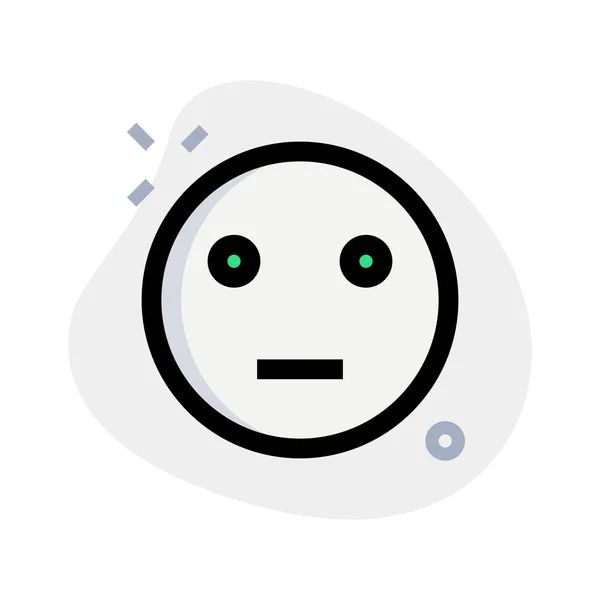 Emoji Facial Neutro Con Expresión Boca Plana — Vector de stock