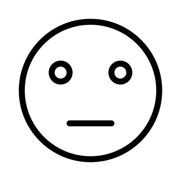 Neutral Ansikte Emoji Med Platt Mun Uttryck — Stock vektor