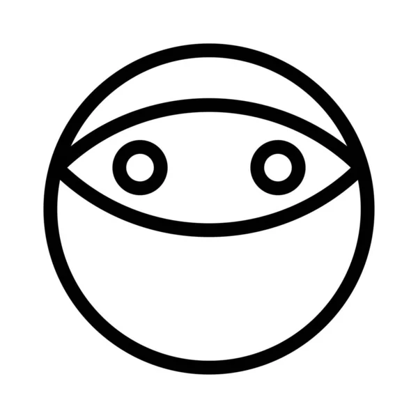 Ninja Obličejem Kryté Kapuce Maskovací Šaty Emotikon — Stockový vektor