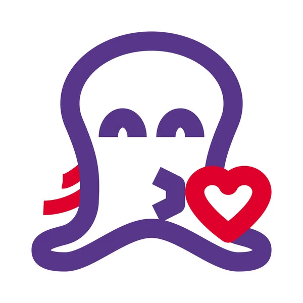 Octopus Multiple Legs Emoji Blowing Kiss Heart — 스톡 벡터
