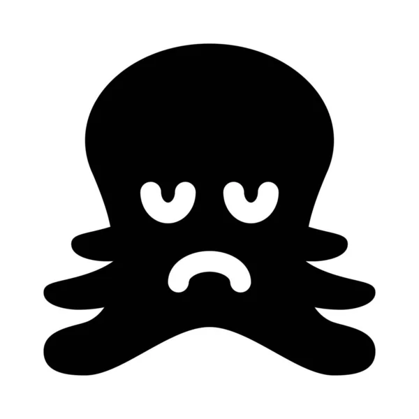 Sad Face Pictorial Representation Octopus Emoji Chat — стоковый вектор