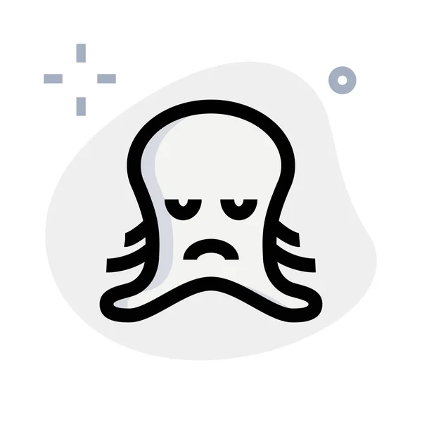Trauriges Gesicht Bildliche Darstellung Oktopus Emoji Für Chat — Stockvektor
