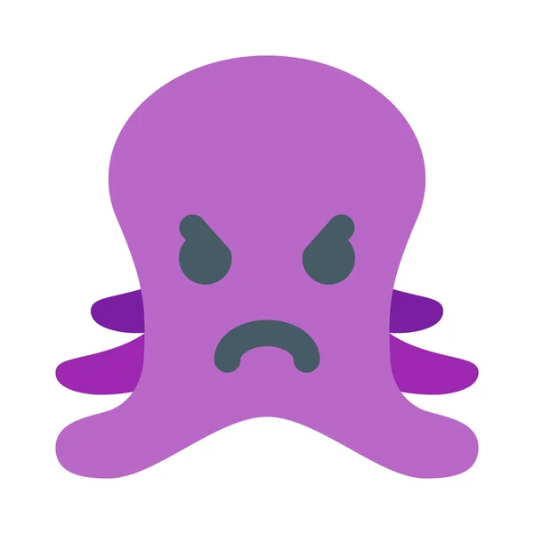 Angry Face Représentation Picturale Poulpe Emoji Pour Chat — Image vectorielle