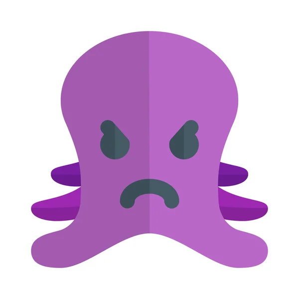 Angry Face Pictorial Representation Octopus Emoji Chat — Stock Vector