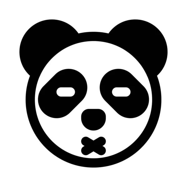 Leende Panda Med Slutna Ögon Emoticon Delas Sociala Medier — Stock vektor