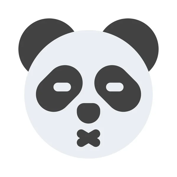 Sorrindo Panda Com Olhos Fechados Emoticon Compartilhado Nas Mídias Sociais — Vetor de Stock