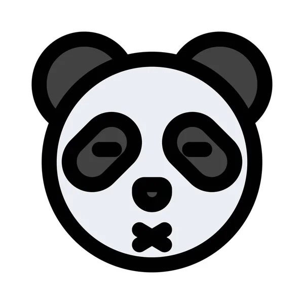 Mosolygó Panda Csukott Szemmel Emoticon Megosztott Közösségi Média — Stock Vector