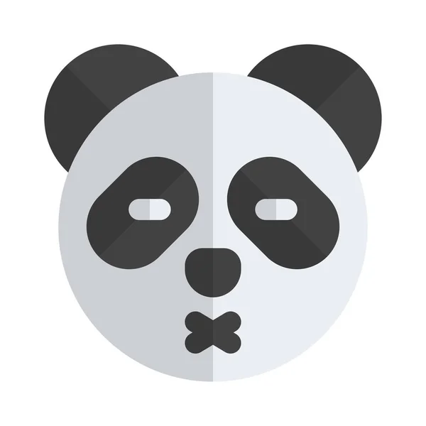Panda Tersenyum Dengan Mata Tertutup Emoticon Bersama Media Sosial - Stok Vektor