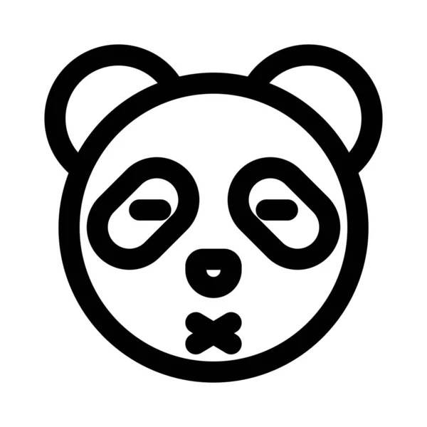 Sorrindo Panda Com Olhos Fechados Emoticon Compartilhado Nas Mídias Sociais — Vetor de Stock